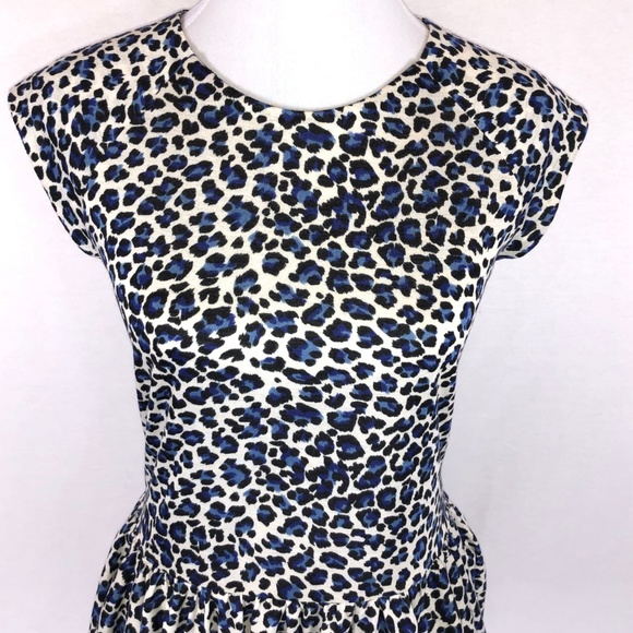 Rebecca Taylor blue cheetah peplum top - Picture 2 of 8
